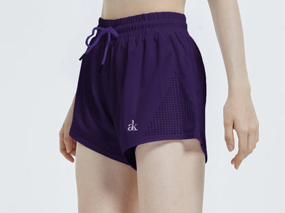 Double Layer Running Shorts with Ventilation Cutouts by Anna-Kaci