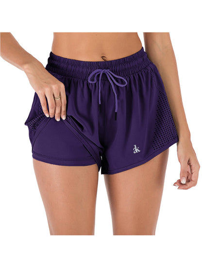 Double Layer Running Shorts with Ventilation Cutouts by Anna-Kaci