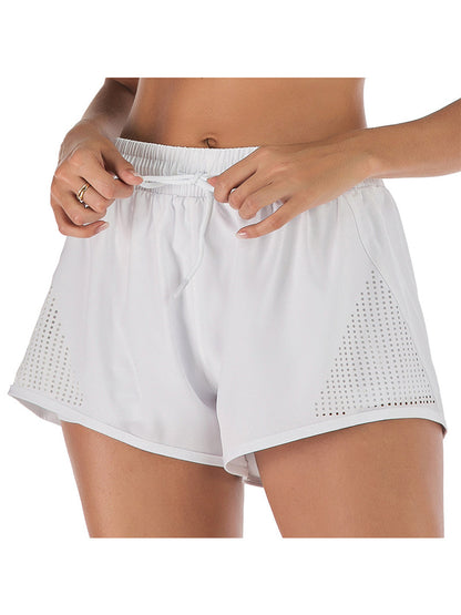 Double Layer Running Shorts with Ventilation Cutouts by Anna-Kaci