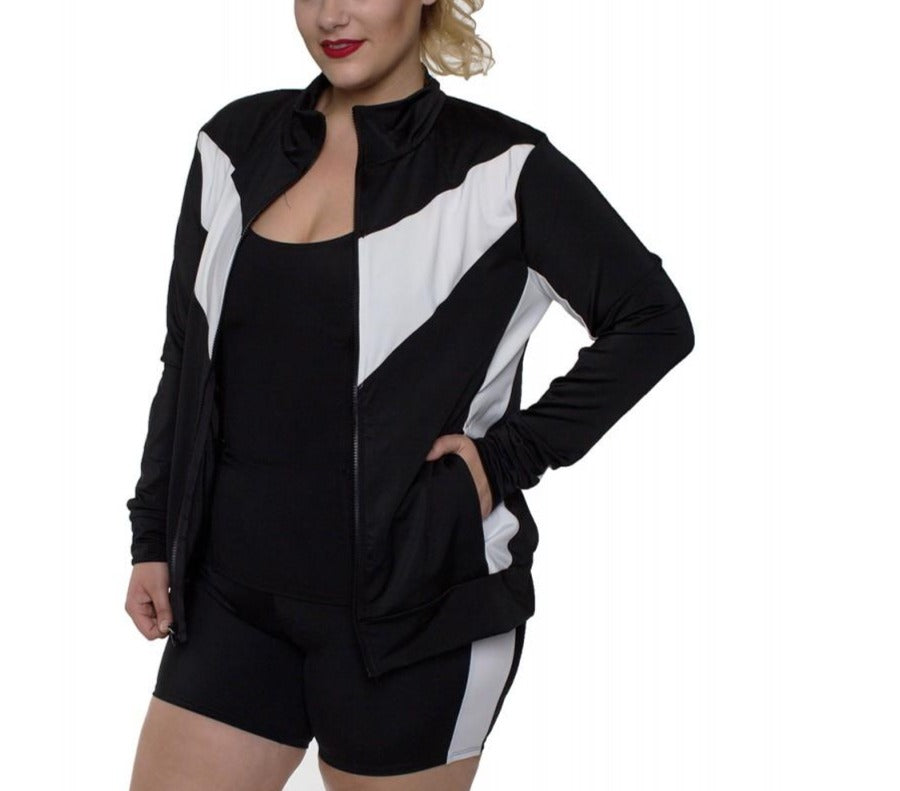 InstantFigure Curvy Plus Size Activewear Compression Jacket AWJ029C by InstantFigure - InstaSlim - InstantRecoveryMD