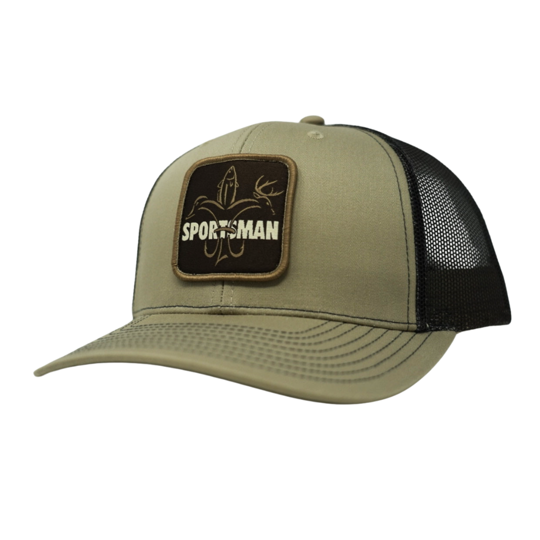 Logo Patch Sportsman Fishing Hat - Khaki/Coffee by Sportsman Gear