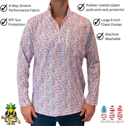 BBQ America Quarter Zip by Tropical Bros