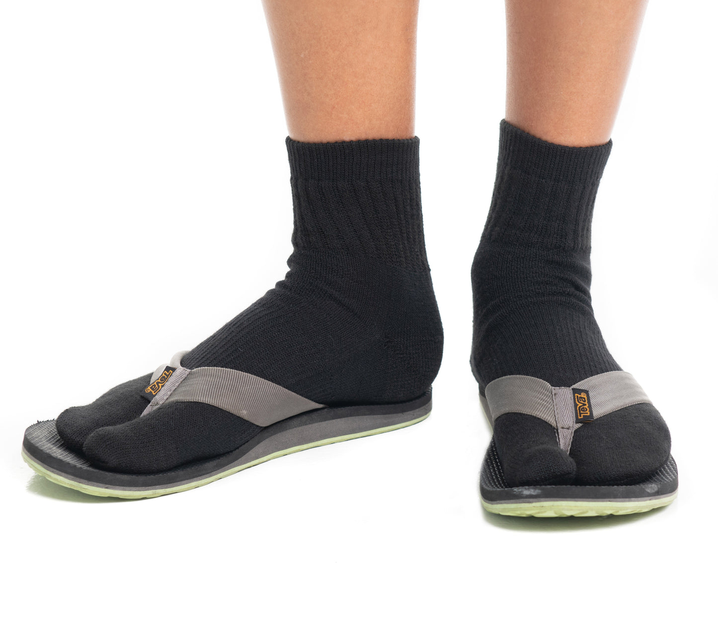 Black Wool Casual V-Toe Flip-Flop Tabi Big Toe Socks by V-Toe Socks, Inc