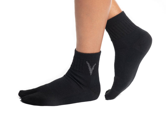 Black Wool Casual V-Toe Flip-Flop Tabi Big Toe Socks by V-Toe Socks, Inc