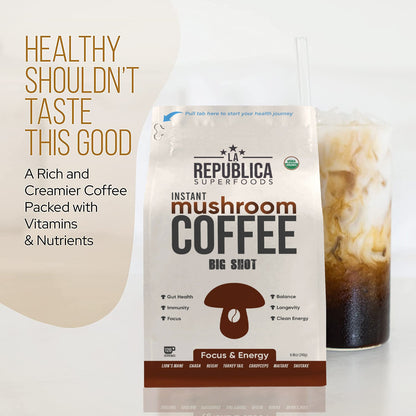 BIG SHOT INSTANT MUSHROOM COFFEE by La Republica Superfoods