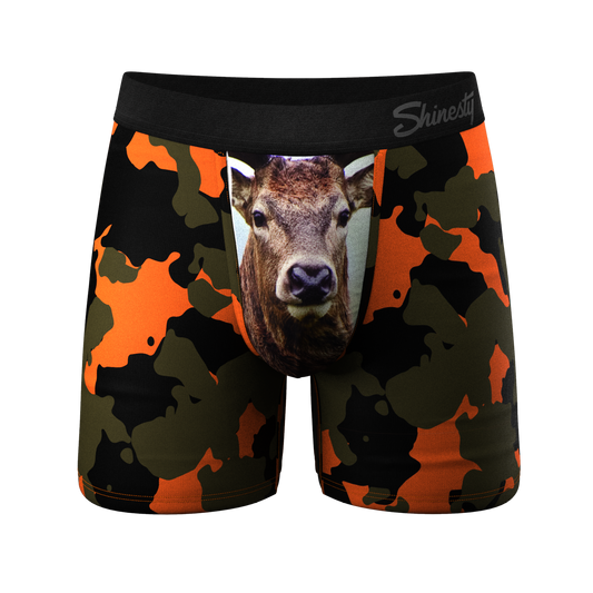 The Bambi Bunchers | Orange Camo Deer Ball Hammock® Pouch Underwear by Shinesty