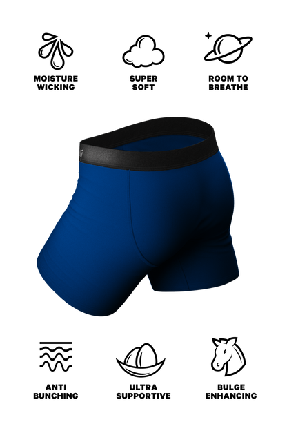 The Big Blue | Dark Blue Ball Hammock® Pouch Underwear With Fly by Shinesty