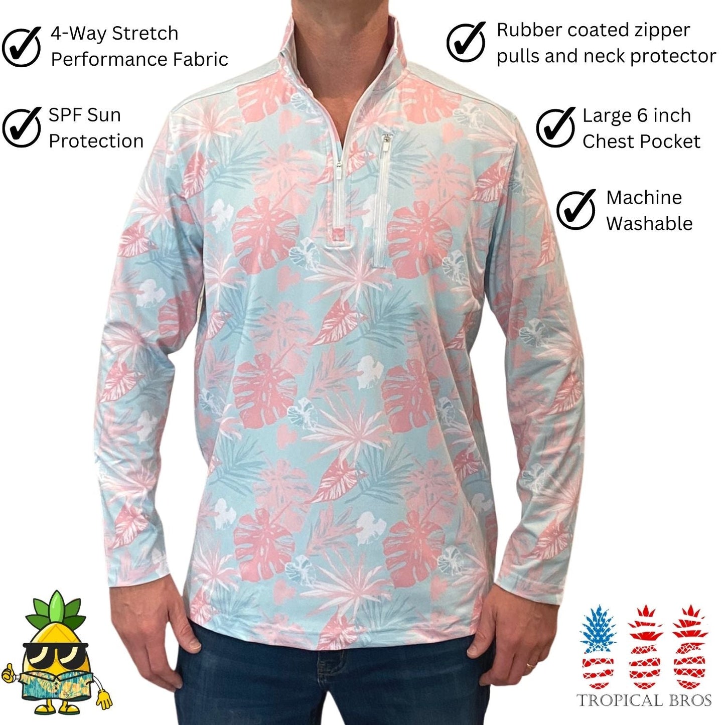 Birdie Palms Quarter Zip by Tropical Bros