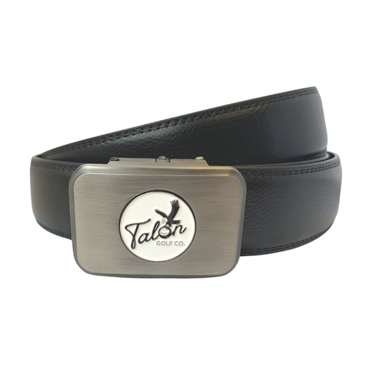 Black Eagle Leather Belt w/ Magnetic Ball Marker by Talon Golf