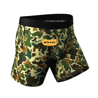 The Forni Camo | Camouflage Ball Hammock® Boxer Briefs With Fly by Shinesty