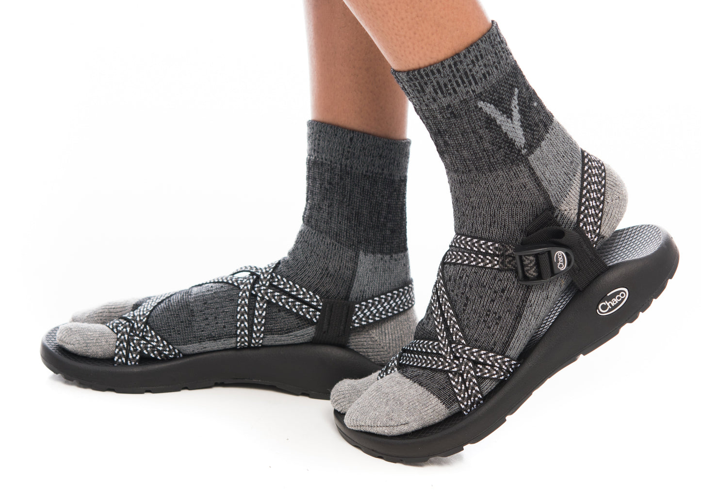 Black Wool Casual V-Toe Flip-Flop Tabi Big Toe Socks by V-Toe Socks, Inc