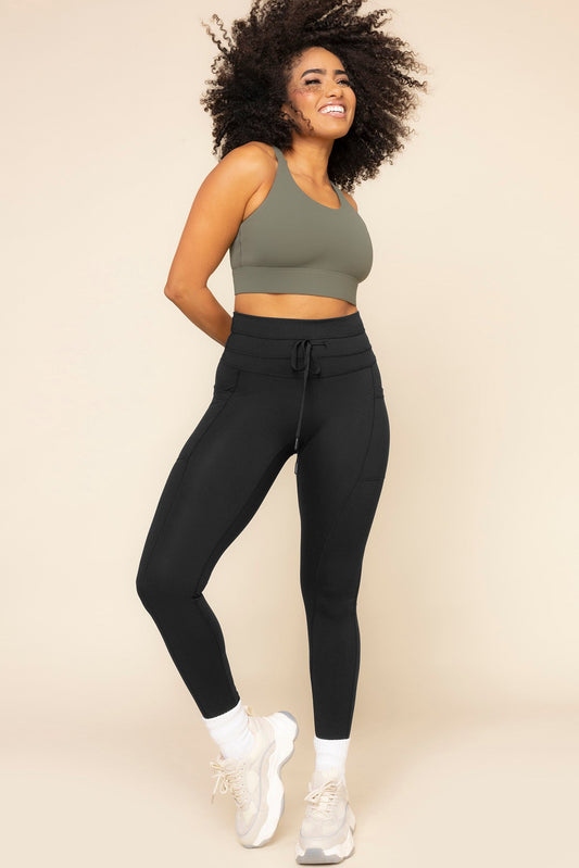 Cargo Leggings with Pockets - Black by POPFLEX®