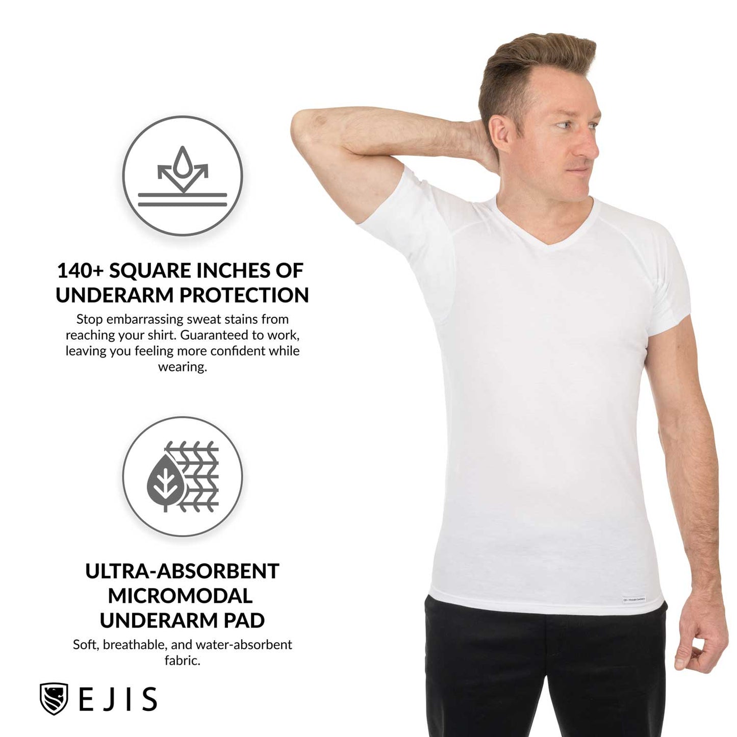 V-Neck Cotton Sweat Proof Undershirt For Men by Ejis