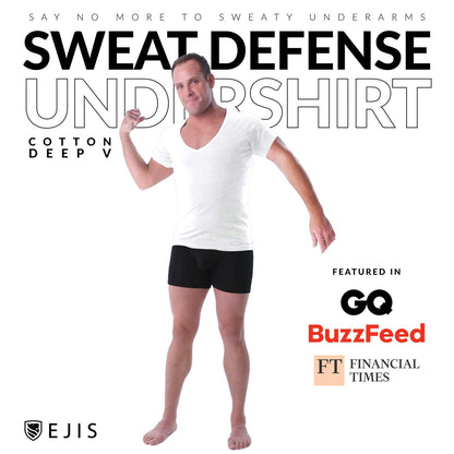 Deep V Cotton Sweat Proof Undershirt For Men by Ejis