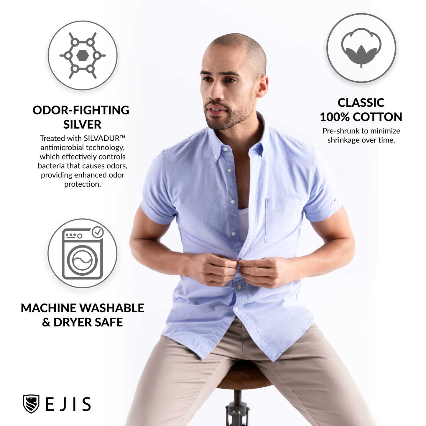 Deep V Cotton Sweat Proof Undershirt For Men by Ejis