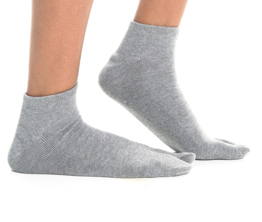 Thicker V-Toe Athletic or Casual Grey Flip-Flop Tabi Socks Cotton Blend Comfortable Stylish - Ankle Socks by V-Toe Socks, Inc