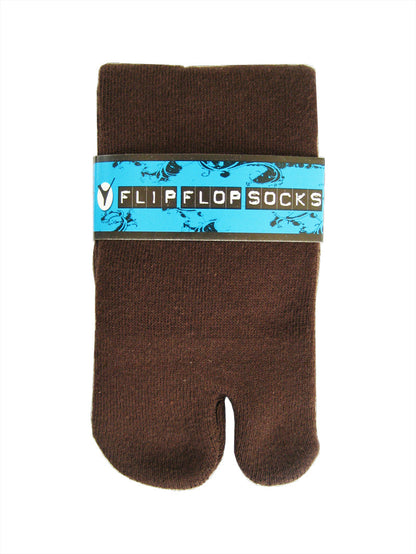 Thicker V-Toe Athletic or Casual Brown Flip-Flop Tabi Socks Cotton Blend Comfortable Stylish - Ankle Socks by V-Toe Socks, Inc