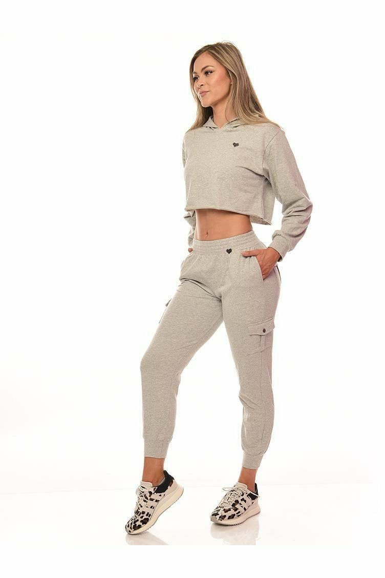 *2 Shades of Gray* (Lifestyle Crop Hoodie) by Guilty Love Club