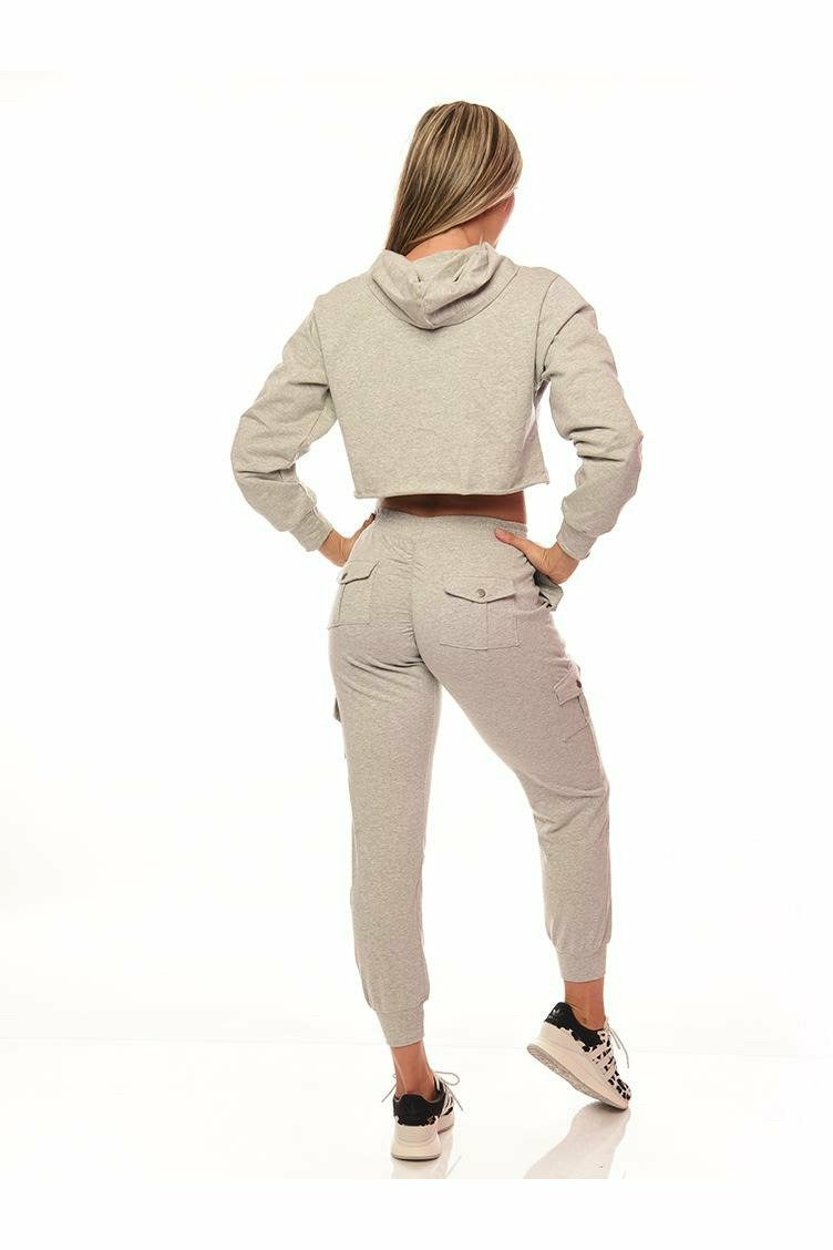 *2 Shades of Gray* (Lifestyle Crop Hoodie) by Guilty Love Club