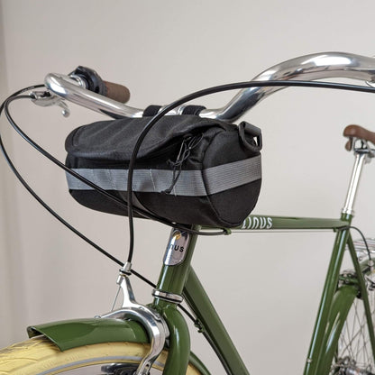 Handlebar Bag - Black & Green Burrito by HandleStash