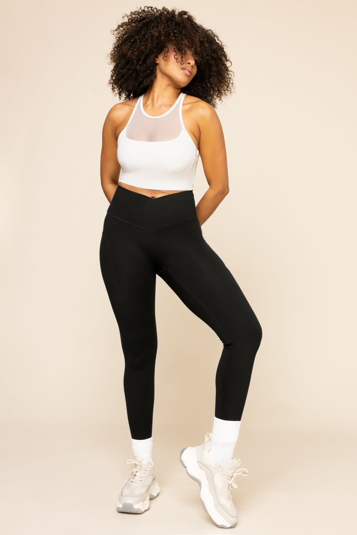 Crisscross Hourglass® Leggings with Pockets - Black by POPFLEX®