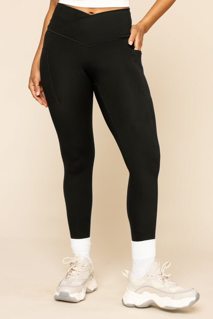 Crisscross Hourglass® Leggings with Pockets - Black by POPFLEX®