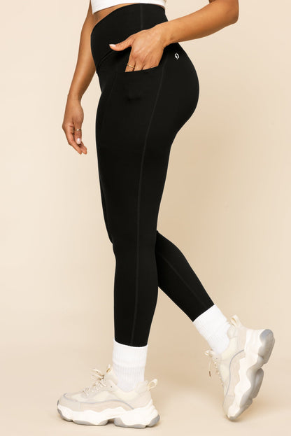 Crisscross Hourglass® Leggings with Pockets - Black by POPFLEX®