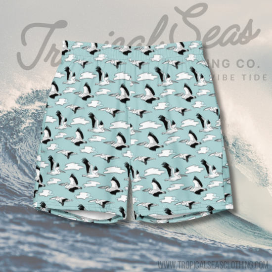 Men's Pelican Wave Board Shorts by Tropical Seas Clothing