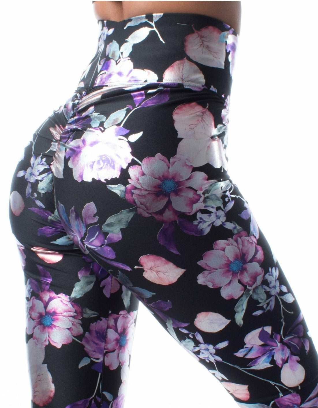 *Futuristic Floral* (Metallic Active Basic Booty) by Guilty Love Club