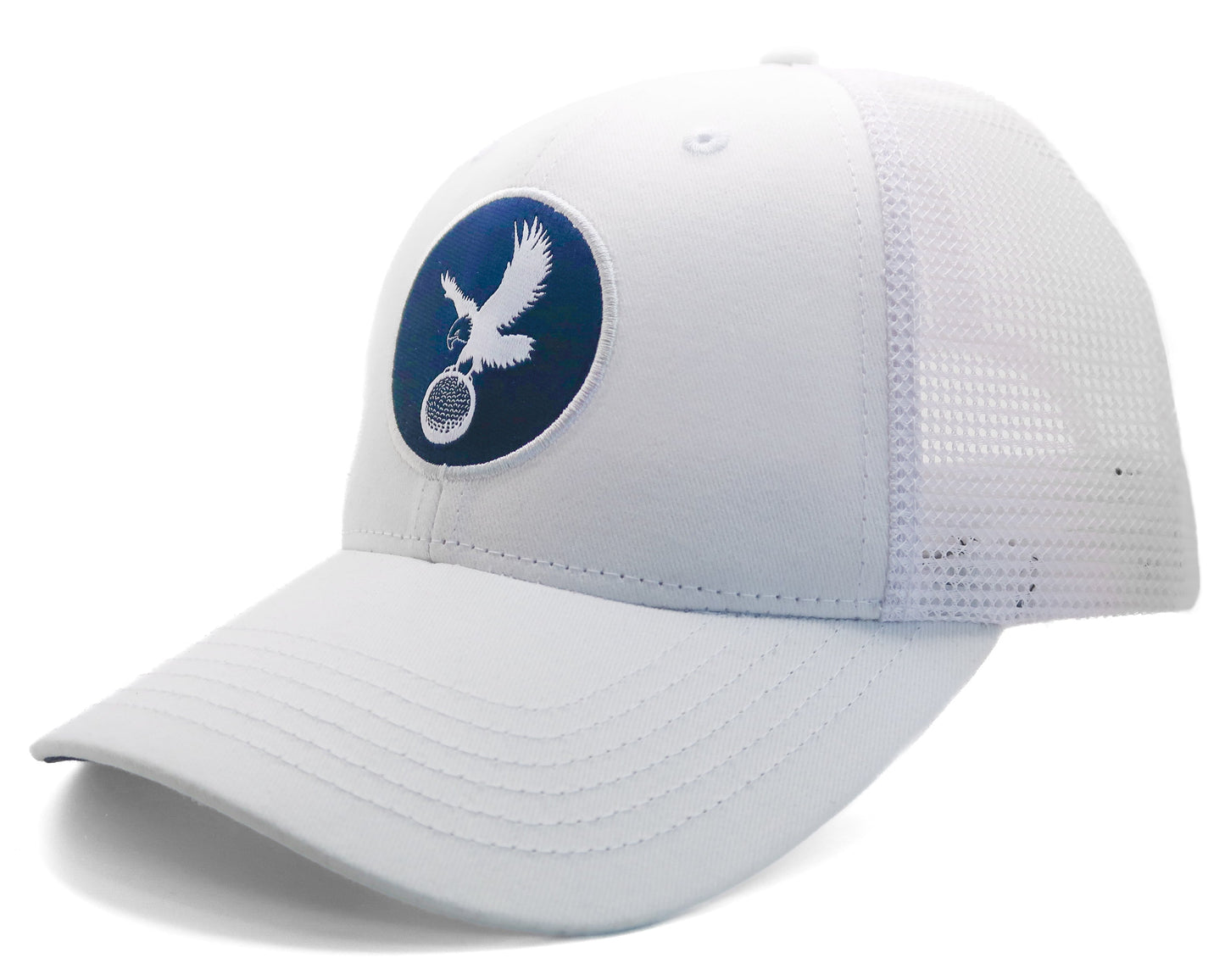 Trucker Hat - White/White w/ Navy Icon by Talon Golf