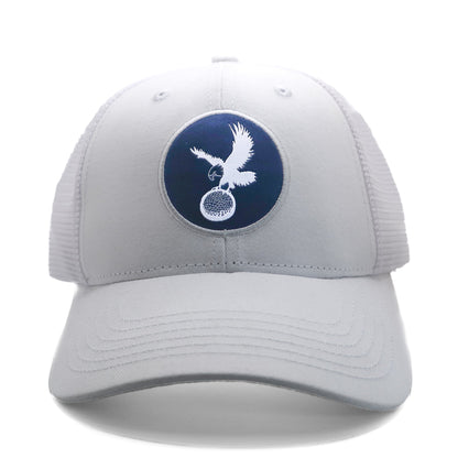 Trucker Hat - White/White w/ Navy Icon by Talon Golf