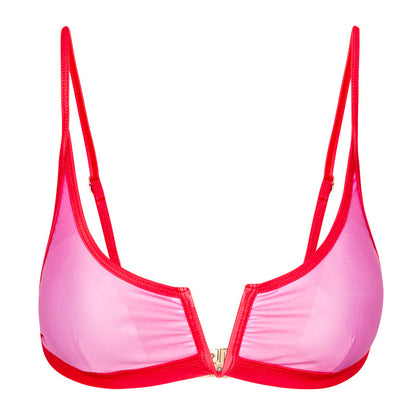 Ivy Bikini Top / Pink + Red by East x East