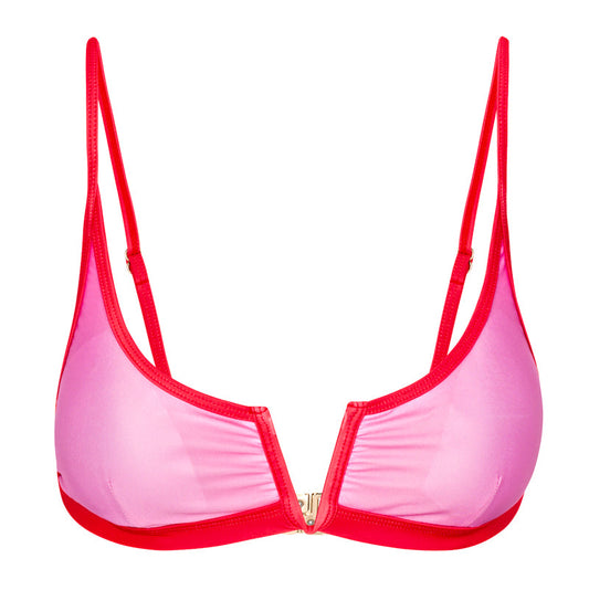 Ivy Bikini Top / Pink + Red by East x East