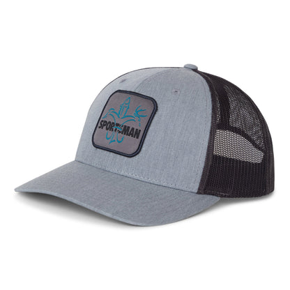 Sportsman Patch Hat - Heather Grey / Charcoal blue logo by Sportsman Gear