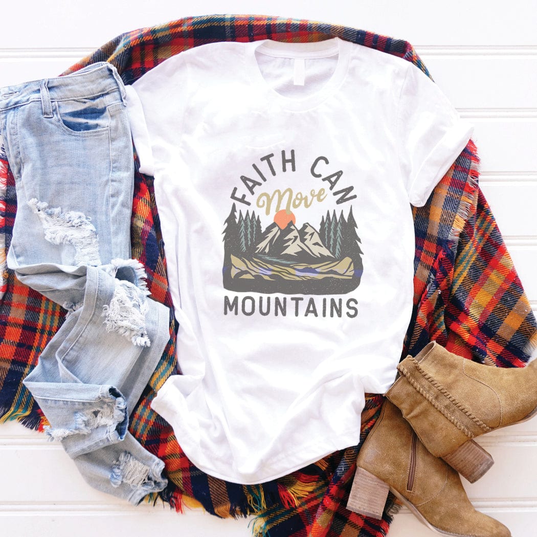 Faith Can Move Mountains Graphic T-Shirt - IN145 by Rockledge Designs LLC