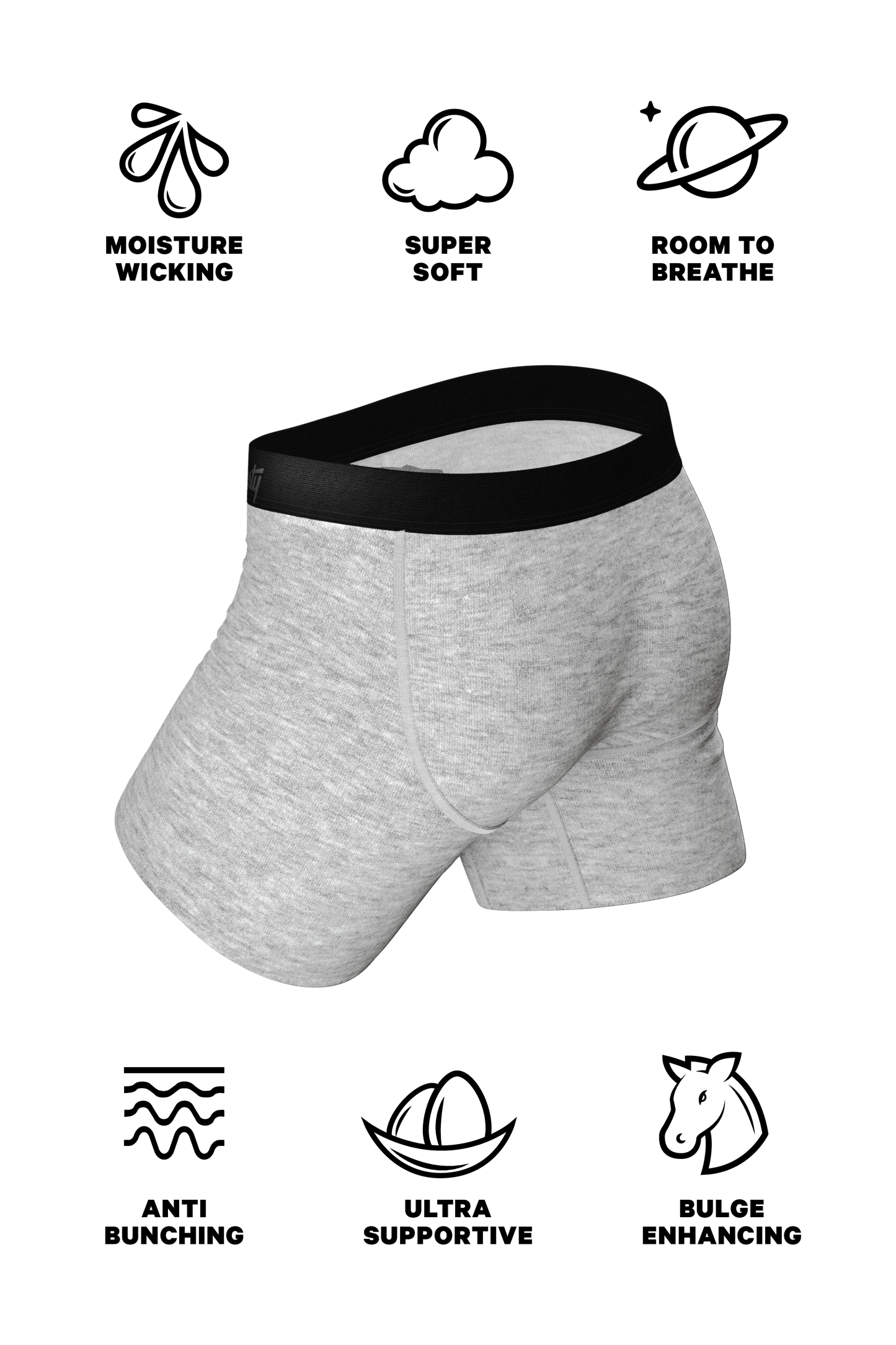 The Intramural Champ | Heathered Grey Ball Hammock® Pouch Underwear With Fly by Shinesty