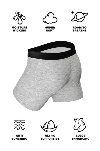 The Intramural Champ | Heathered Grey Ball Hammock® Pouch Underwear With Fly by Shinesty