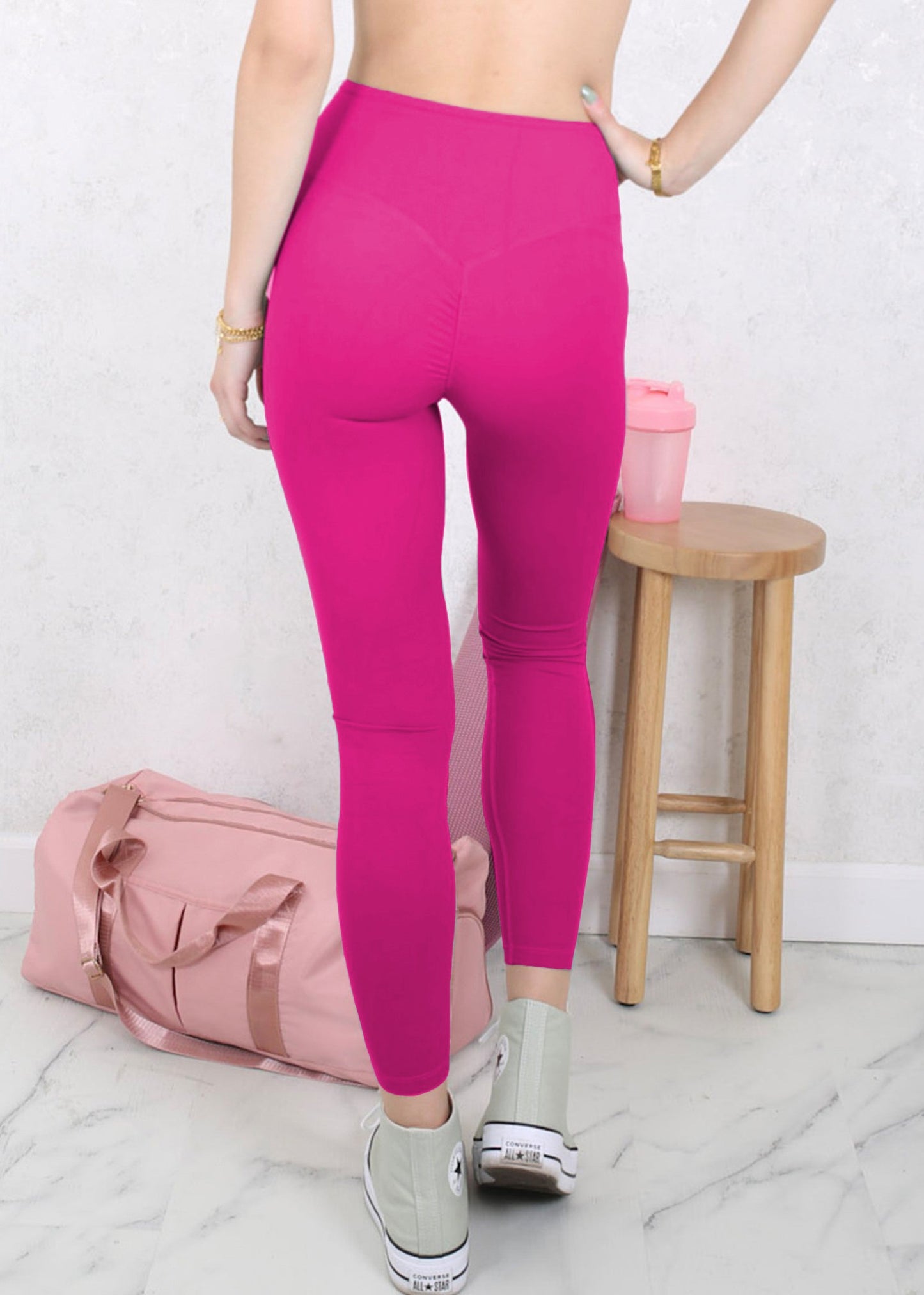 High Waist Solid Sports Leggings by Anna-Kaci