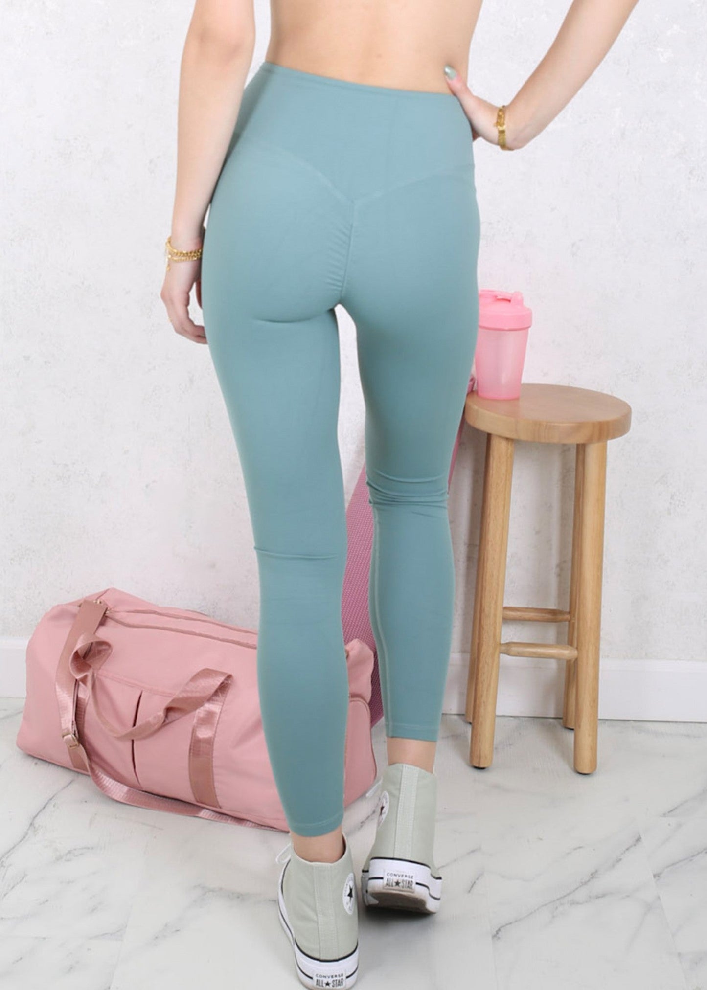 High Waist Solid Sports Leggings by Anna-Kaci