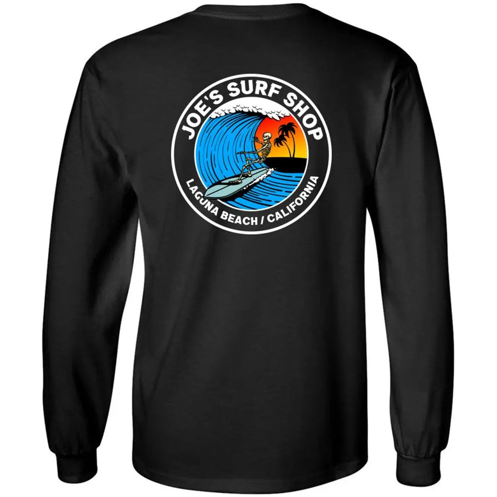 Joe's Surf Shop Skeleton Surfer Long Sleeve Tee by Joe's Surf Shop