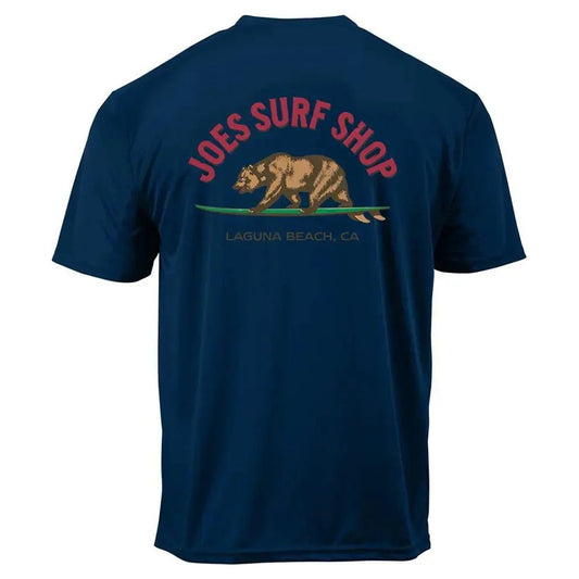 Joe's Surf Shop Surfing Bear Graphic Workout Tee by Joe's Surf Shop