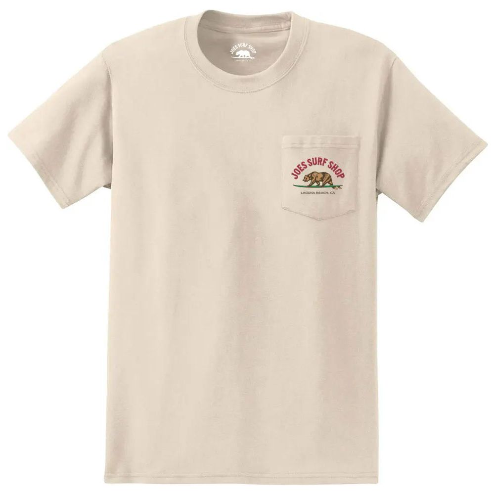 Joe's Surf Shop Surfing Bear Heavyweight Pocket Tee by Joe's Surf Shop