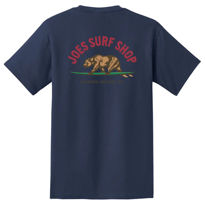 Joe's Surf Shop Surfing Bear Heavyweight Pocket Tee by Joe's Surf Shop