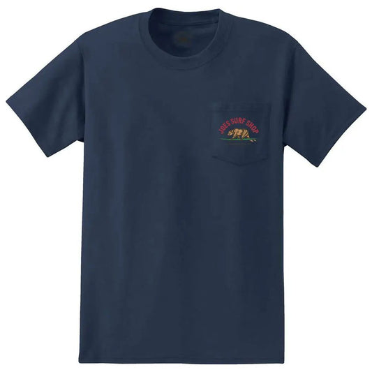 Joe's Surf Shop Surfing Bear Heavyweight Pocket Tee by Joe's Surf Shop