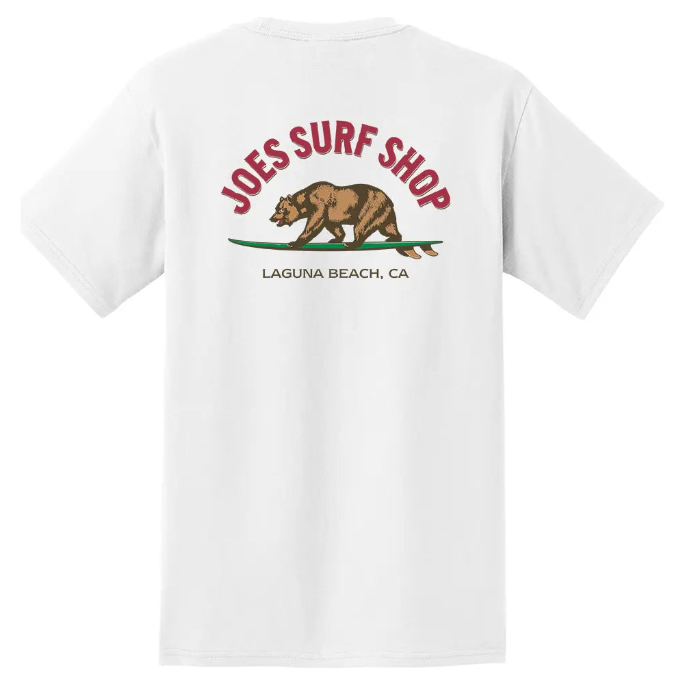 Joe's Surf Shop Surfing Bear Heavyweight Pocket Tee by Joe's Surf Shop