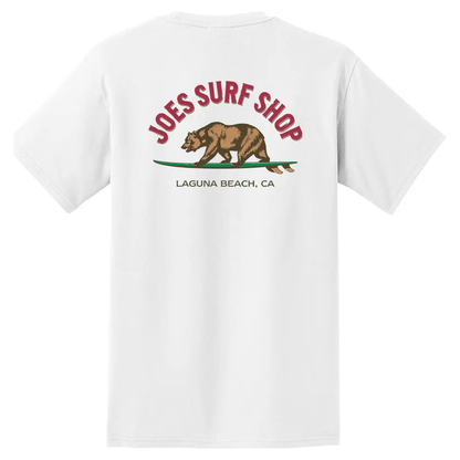 Joe's Surf Shop Surfing Bear Heavyweight Pocket Tee by Joe's Surf Shop