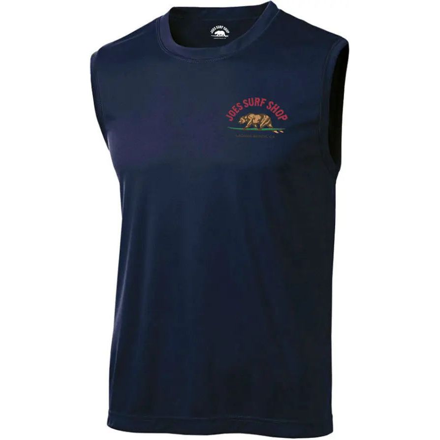 Joe's Surf Shop Surfing Bear Sleeveless Graphic Workout Tee by Joe's Surf Shop