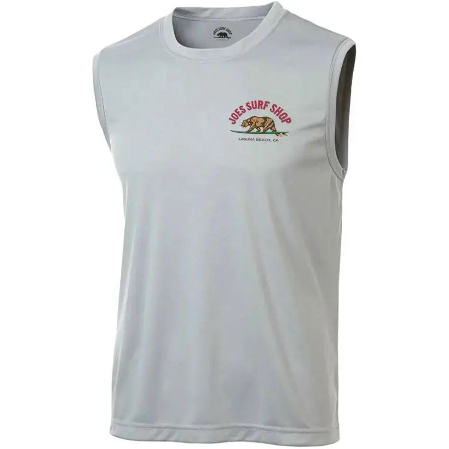 Joe's Surf Shop Surfing Bear Sleeveless Graphic Workout Tee by Joe's Surf Shop