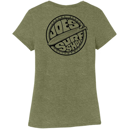 Joe's Surf Shop Women's Fins Up Tri-Blend Tee by Joe's Surf Shop