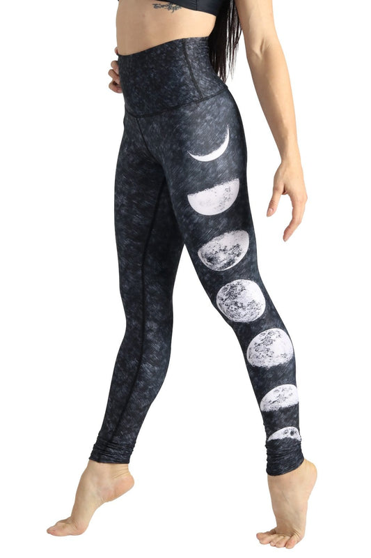 Just a Dark Moon Phase Printed Yoga Legging by Yoga Democracy